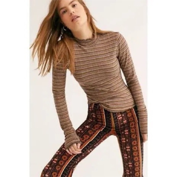 Intimately Free By Free People Ruby Stripe Long Sleeve Medium - Picture 1 of 5